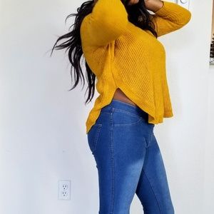 Yellow sweater top